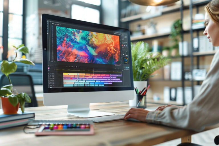 Formation Photoshop sur écran d'ordinateur